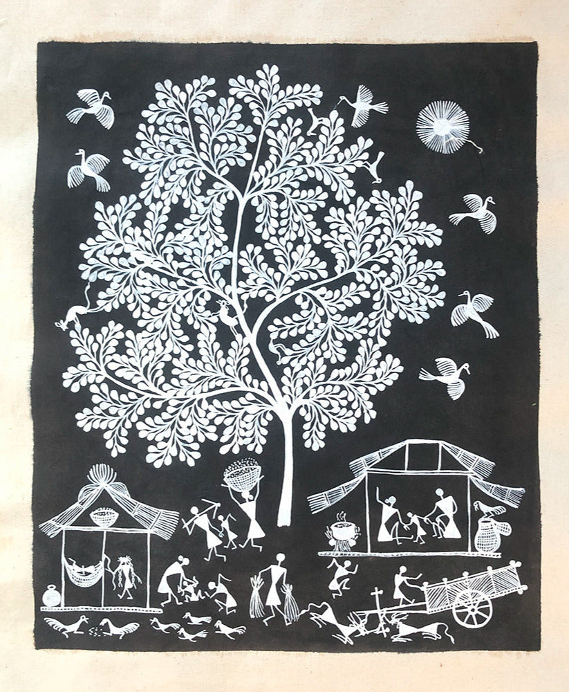 Buy Warli Ecosystem, Warli Art by Dilip Bahotha