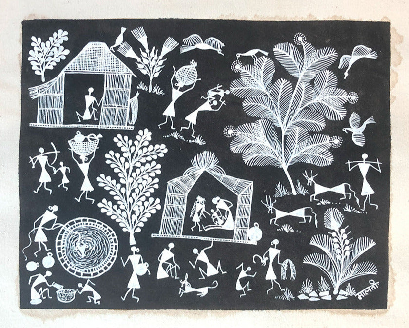 Buy Warli Way of Life, Warli Art by Dilip Bahotha