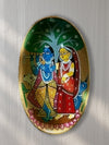 Shop for Radha Krishna Kalighat Wooden Wall Plates at memeraki.com