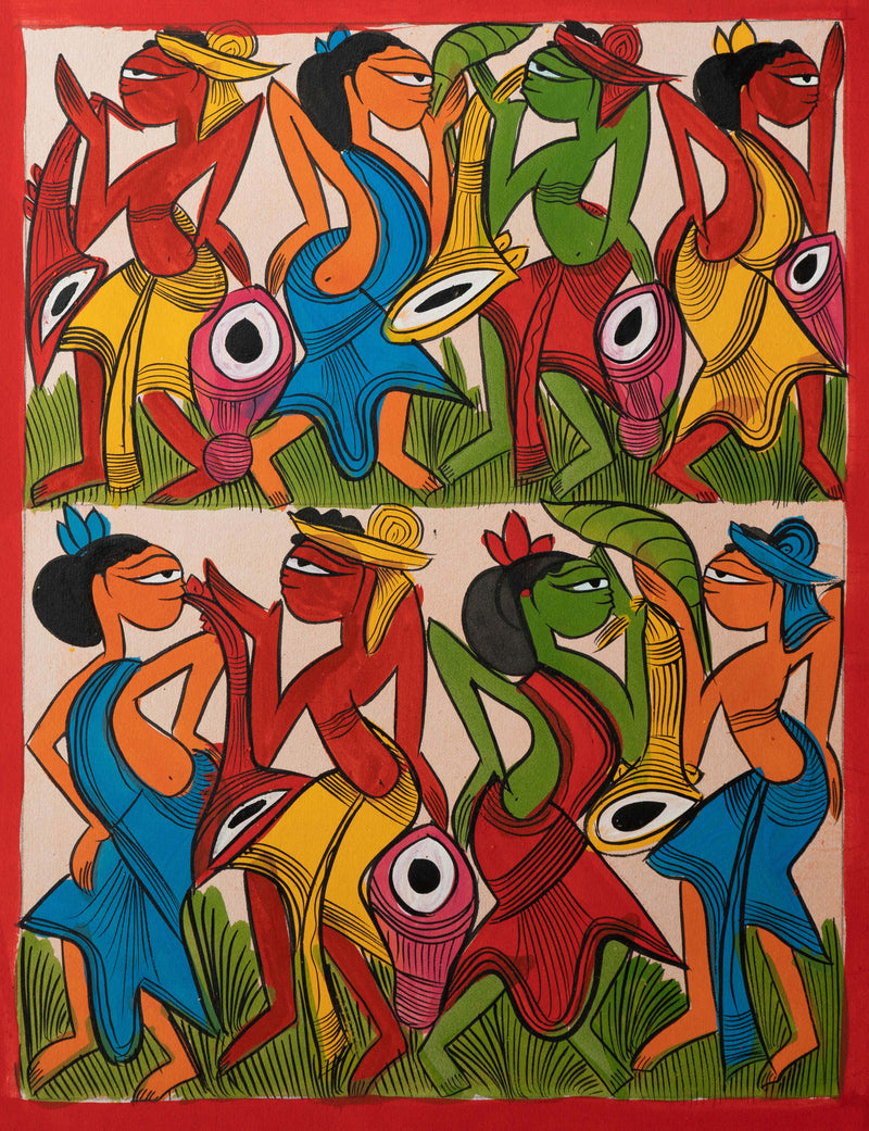 Buy Santhal-Tribal Pattachitra by Manoranjan Chitrakar