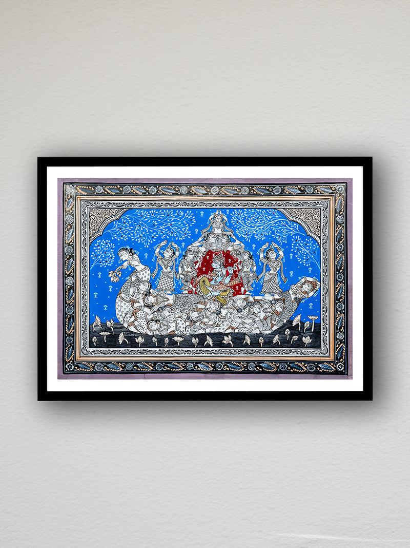 Purchase Whimsical Whirl: Sacred Oddyssey Pattachitra Painting on a canvas by Apindra Swain