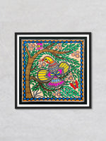 Whimsical whispers - Beauties of Madhubani, Madhubani Painting by Ambika Devi