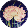 buy White Pink Lotus In Blue Pottery Plate by Shilp Guru Gopal Saini