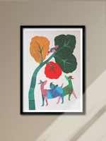 Wildlife Tapestry: Gond Art Musings For Sale