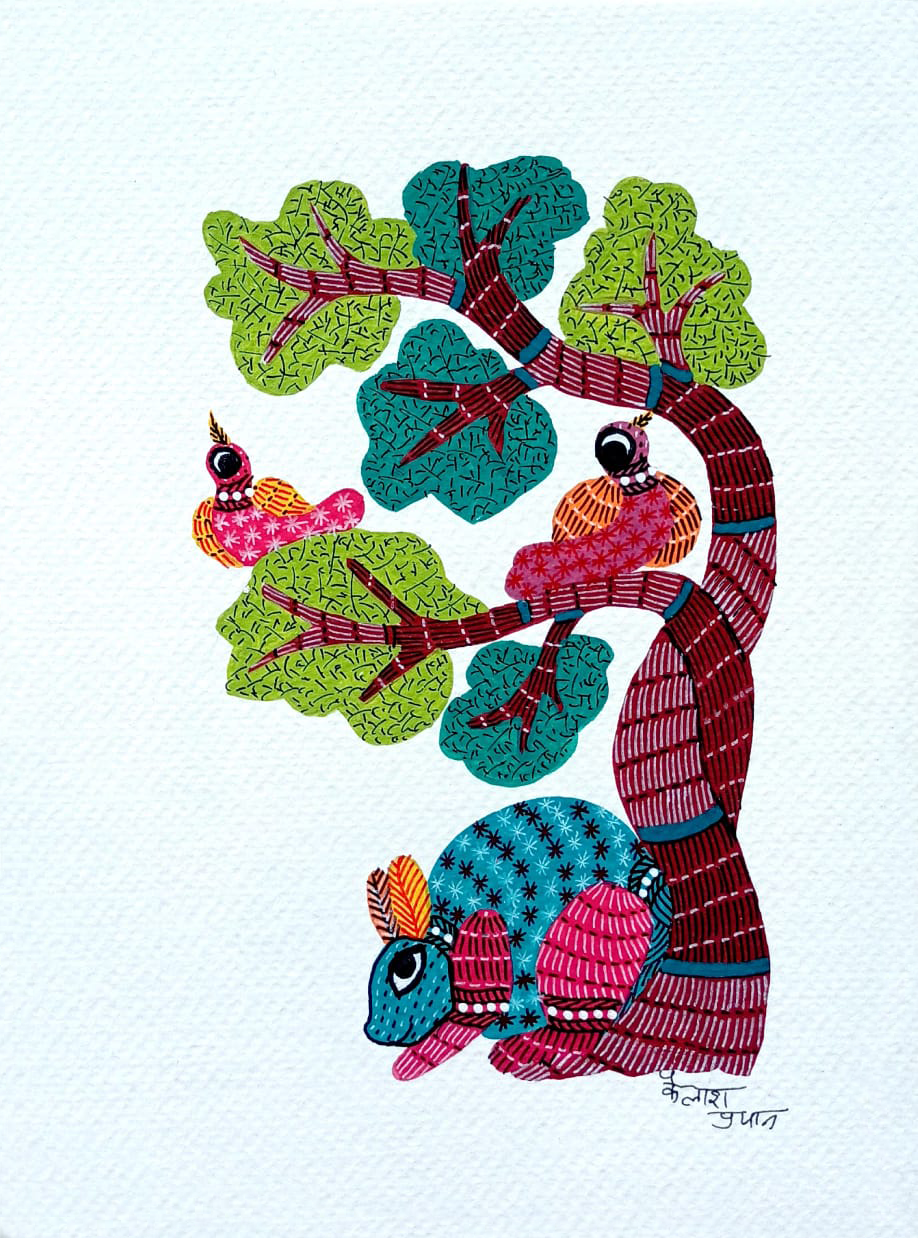 Shop Wildlife in Gond art by Kailash Pradhan