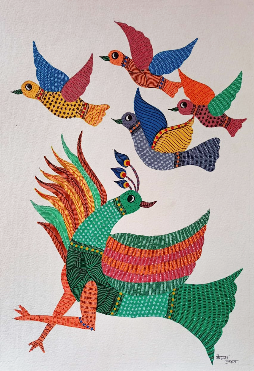 Buy Birds Gond Painting