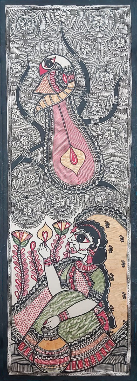 Buy Woman and the Peacock in Madhubani by Priti Karn