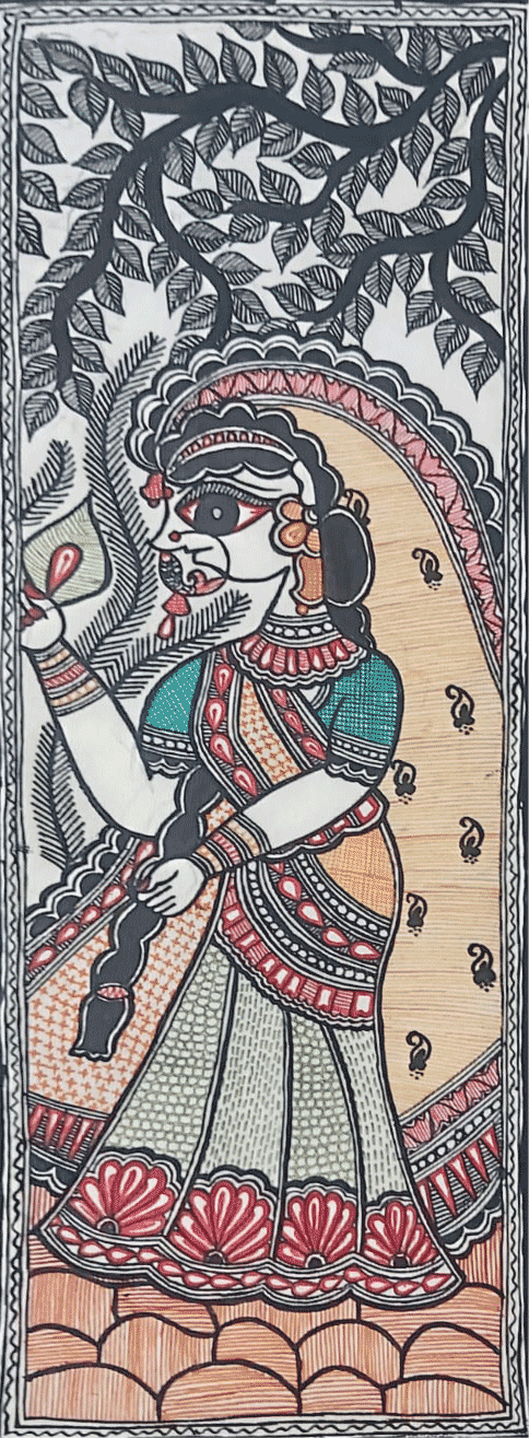 Buy Woman in the Grove in Madhubani by Priti Karn