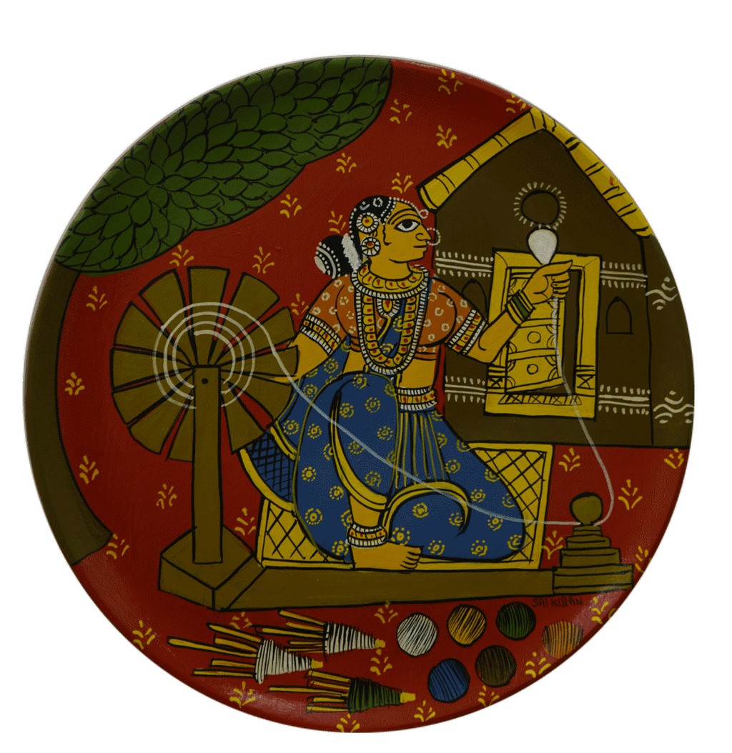 Shop women Weaving In Cheriyal Wall Plates by Sai Kiran