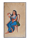 Order Online Women and the Peacock in Kalighat painting by Uttam Chitrakar at memeraki.com