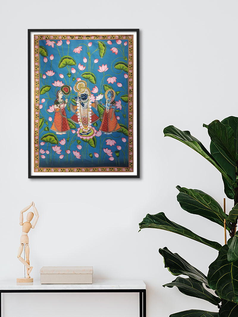 Worshipping Shrinath Ji, Painting for sale