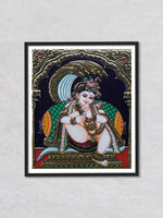 Young Krishna, Tanjore Painting by Sanjay Tandekar