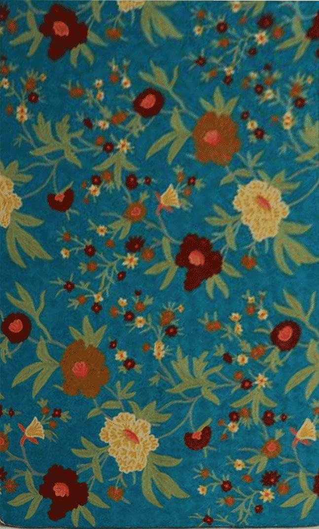Buy Floral Symphony in Blue in Crewel Embroidery by Jahangir Ahmed Bhat