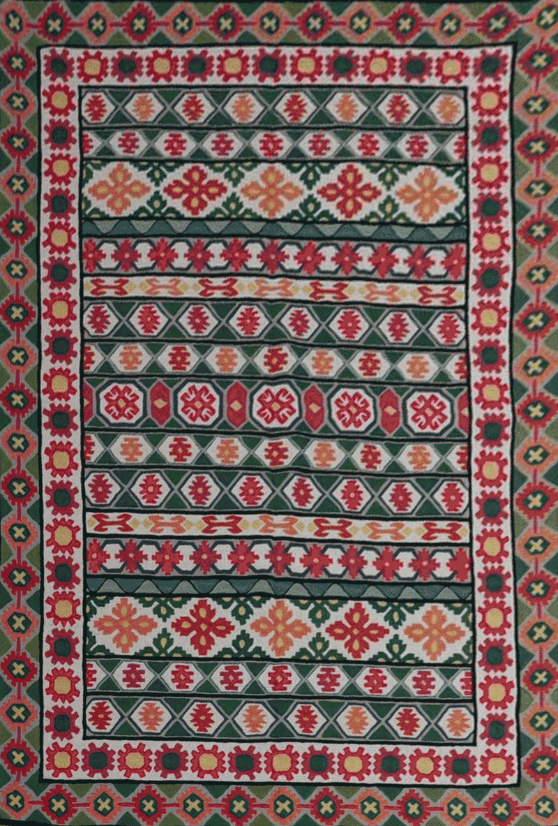 Buy Enchanted Kashmiri Elegance in Crewel Embroidery by Jahangir Ahmed Bhat