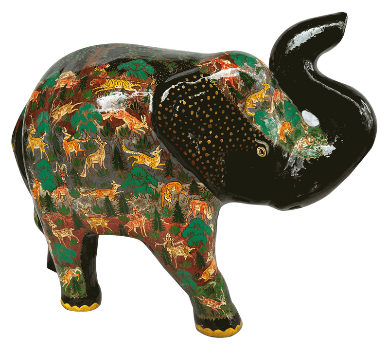 Buy Colorful Elephant in Kashmiri Paper Mache by Riyaz Khan