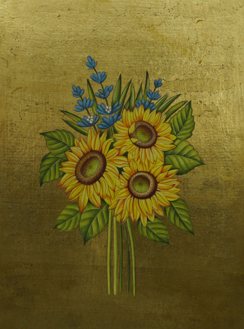 Buy Sunflowers in Mughal Miniature By Mohan Prajapati