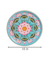 10" Teal Blue Lotus Chakra Pichwai Wall Décor Plate