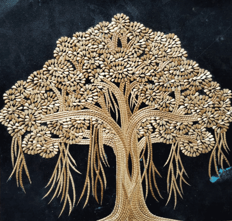 Buy A tree In Sikki Grass Artwork by Dhirendra Kumar