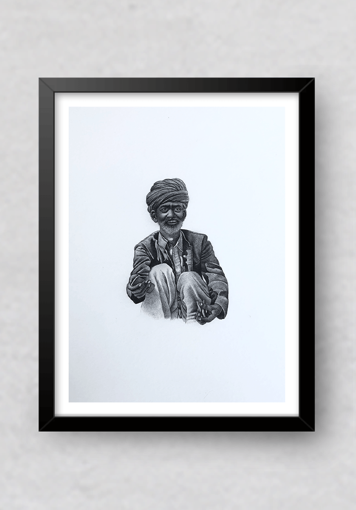 Shop A Folk Musician in Miniature Painting by Mohan Prajapati