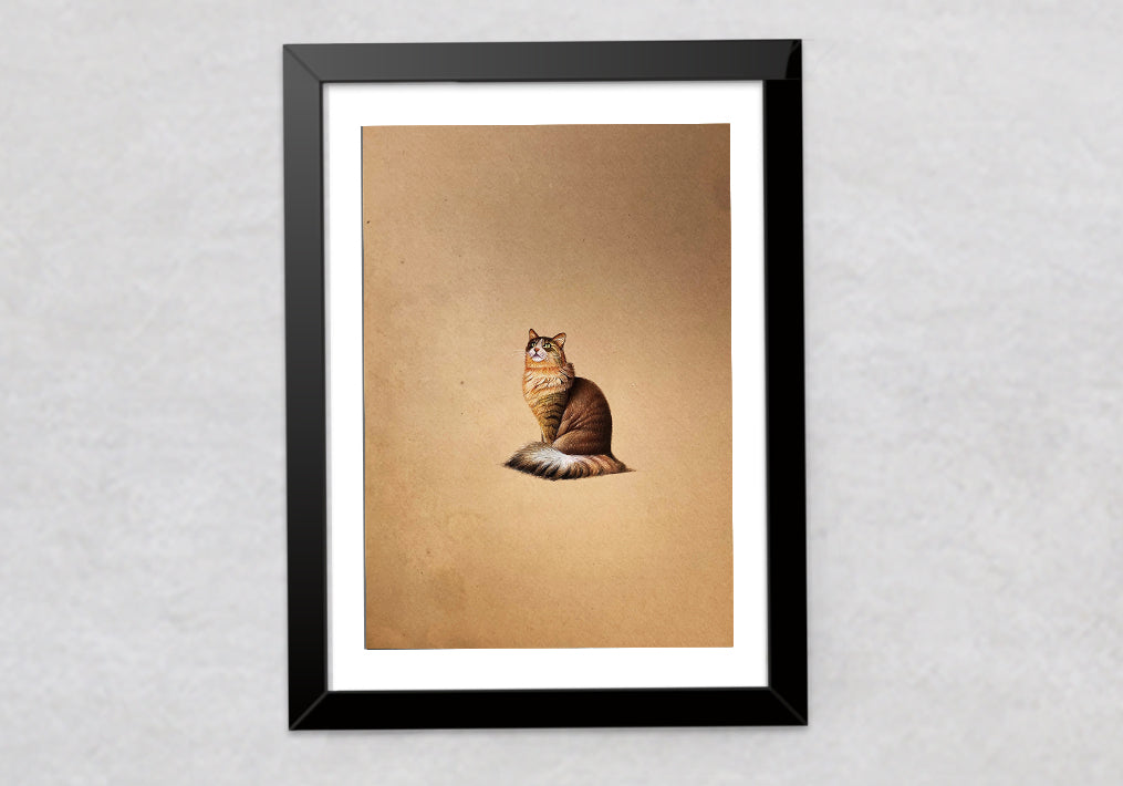 Beautiful Cat Miniature style Painting