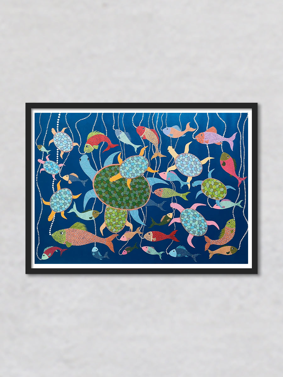 SeaLife Gond painting by Venkat Shyam