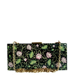 BE LIKE LOTUS , BLACK WOOD CLUTCH-