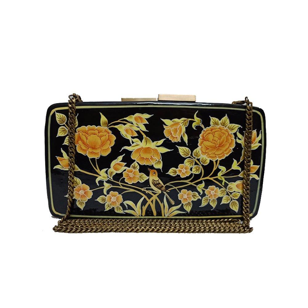 BIRDS OF A FEATHER, RECTANGLE PAPER MACHE CLUTCH-Paper Mache Clutch