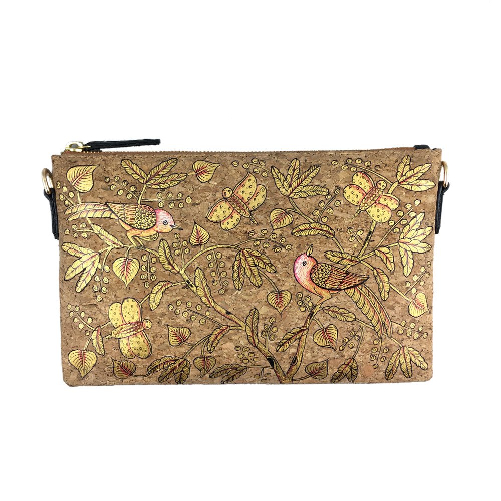 BIRDS OF FEATHER GOLDEN, NATURAL VEGAN CORK SLING-