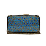 Blue flowers rectangle clutch