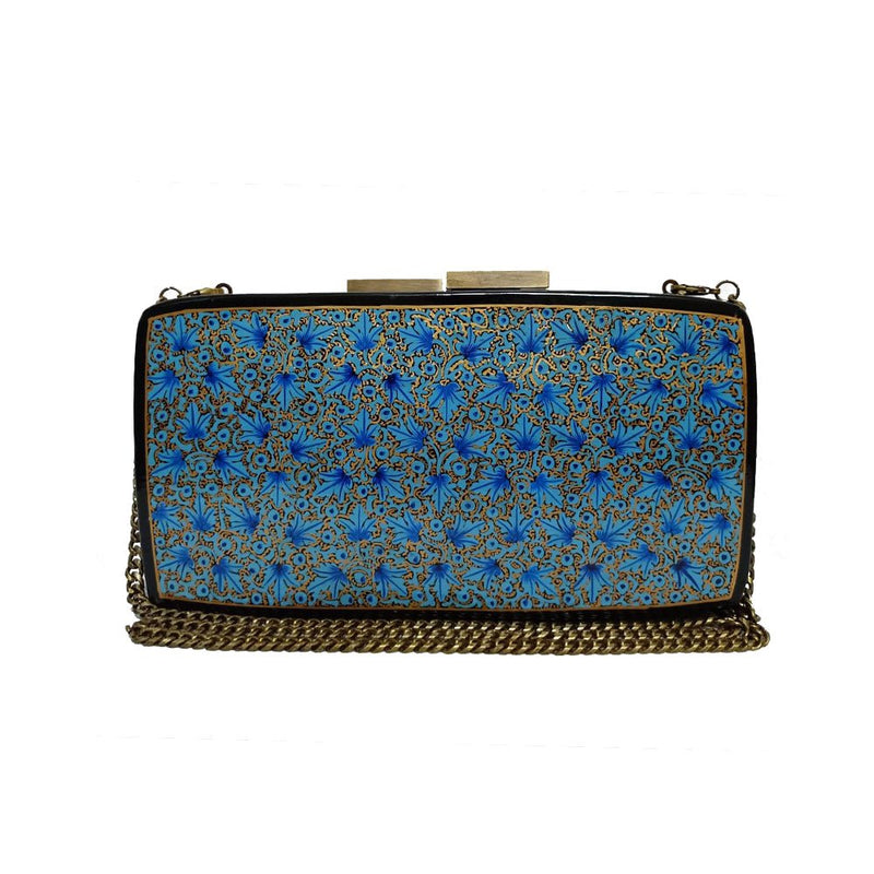 Blue flowers rectangle clutch