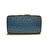 Blure flower paper mache clutch