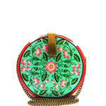 Be Like Lotus, round wood clutch-Women's Wood Clutch