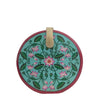 Be like lotus, green round wood clutch-