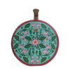 Be like lotus, green round wood clutch-