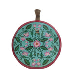 Be like lotus, green round wood clutch-