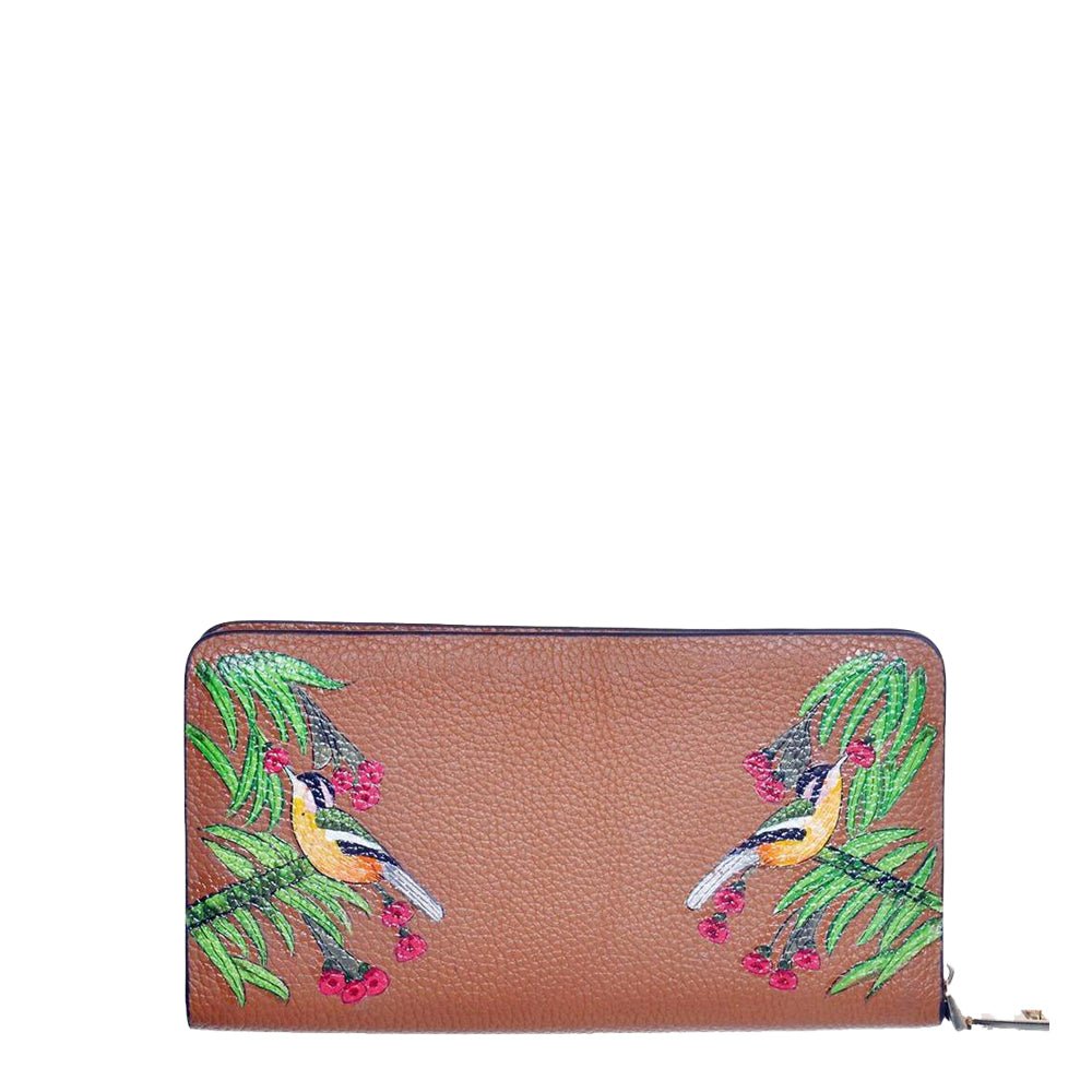 Birds of a Feather, Tan Leather Wallet-