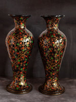 Black Paper Mache Vase by Riyaz