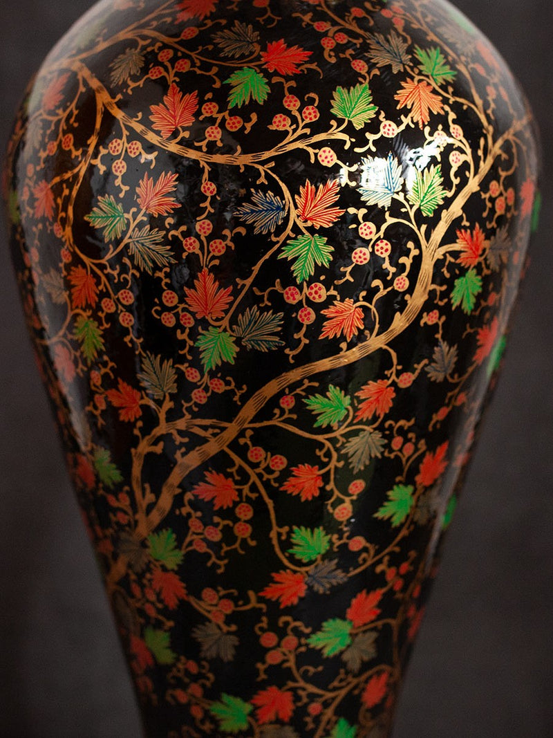 Black Paper Mache Vase by Riyaz