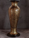 Black and Gold Handcrafted Paper Mache Vase by Riyaz