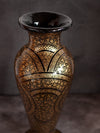 Black and Gold Handcrafted Paper Mache Vase by Riyaz