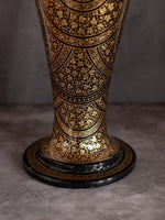 Black and Gold Handcrafted Paper Mache Vase by Riyaz