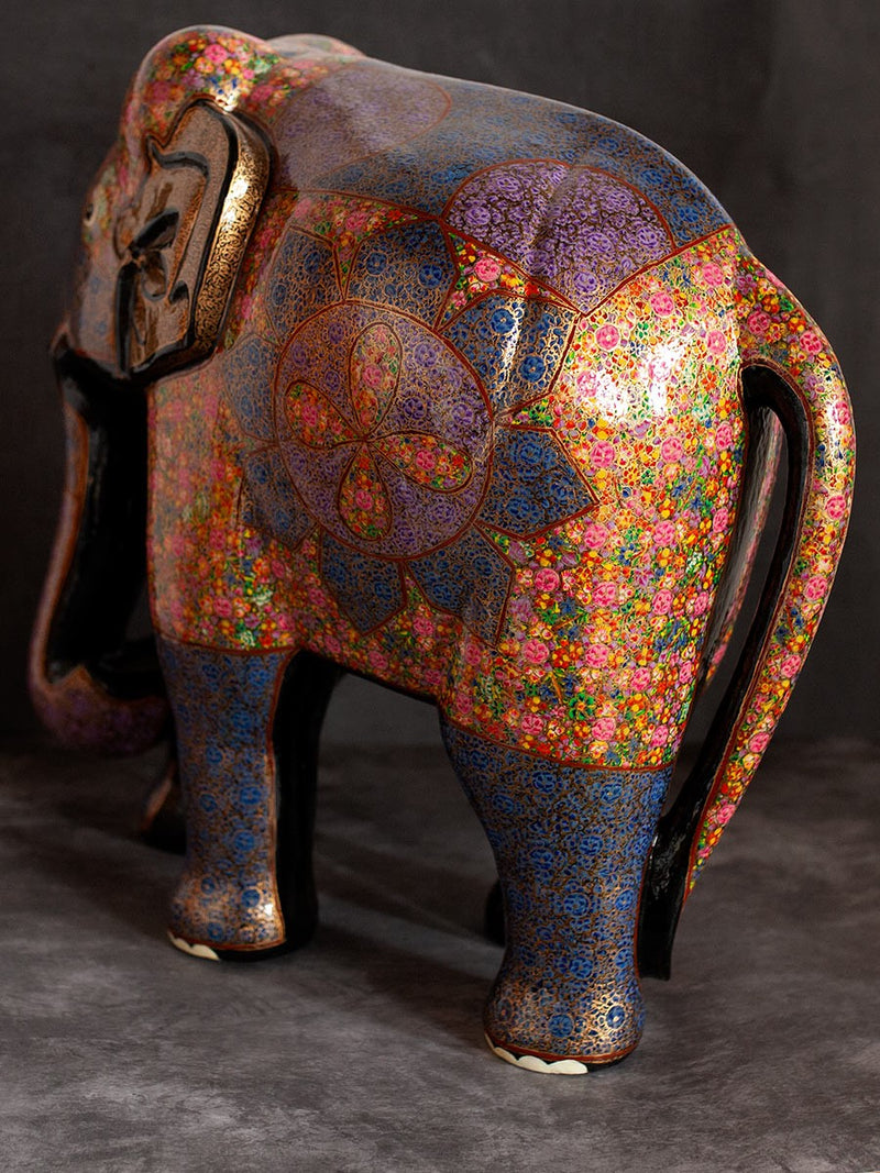 Blue Paper Mache Elephant by Riyaz