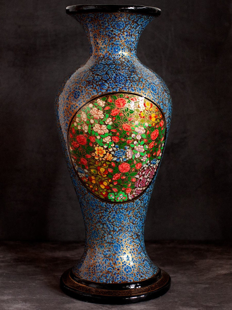 Blue Paper Mache Vase by Riyaz