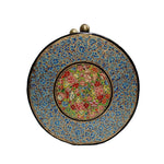 Blue flowers round clutch