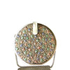 CHINAR LEAVES , ROUND WOODEN CLUTCH-