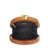 CHINAR LEAVES , ROUND WOODEN CLUTCH-