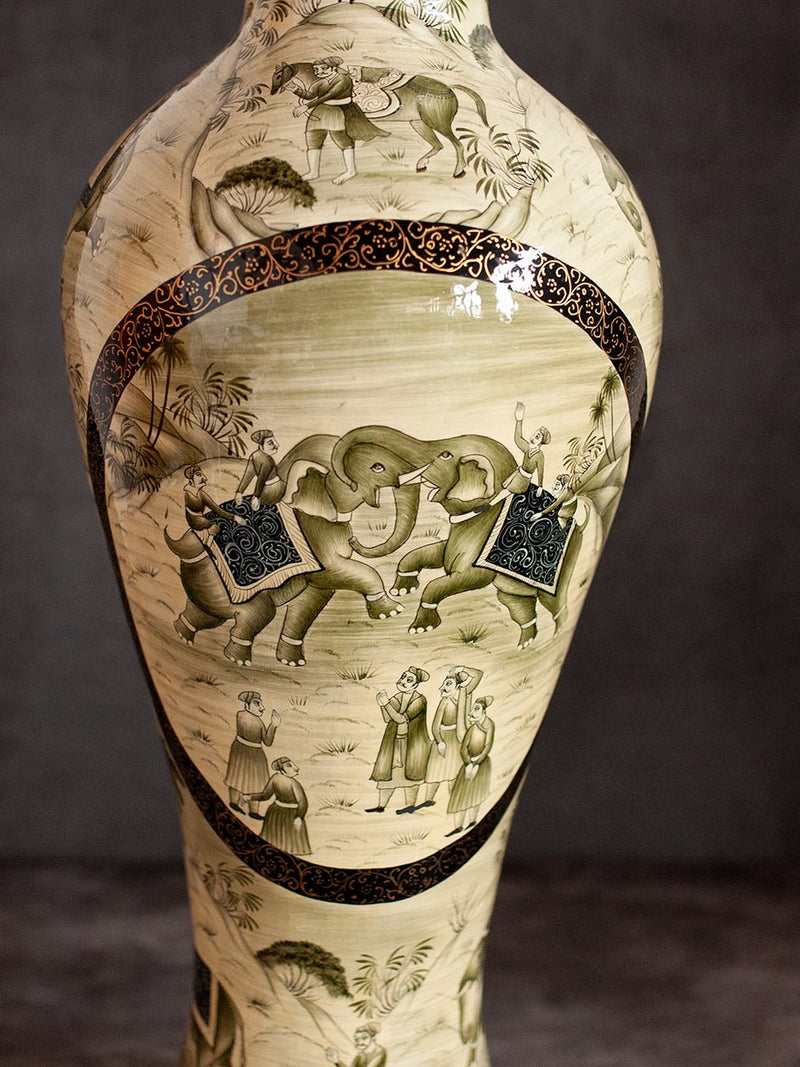 Cream Base Paper Mache Vase by Riyaz