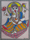 Divine Grace of Lord Ganesh: Madhubani Painting by Priti Karn