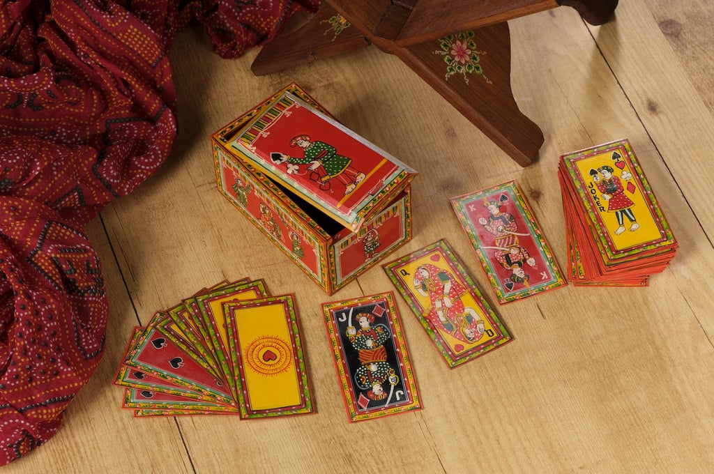 Double Figure Playing Cards, handpainted Ganjifa cards-