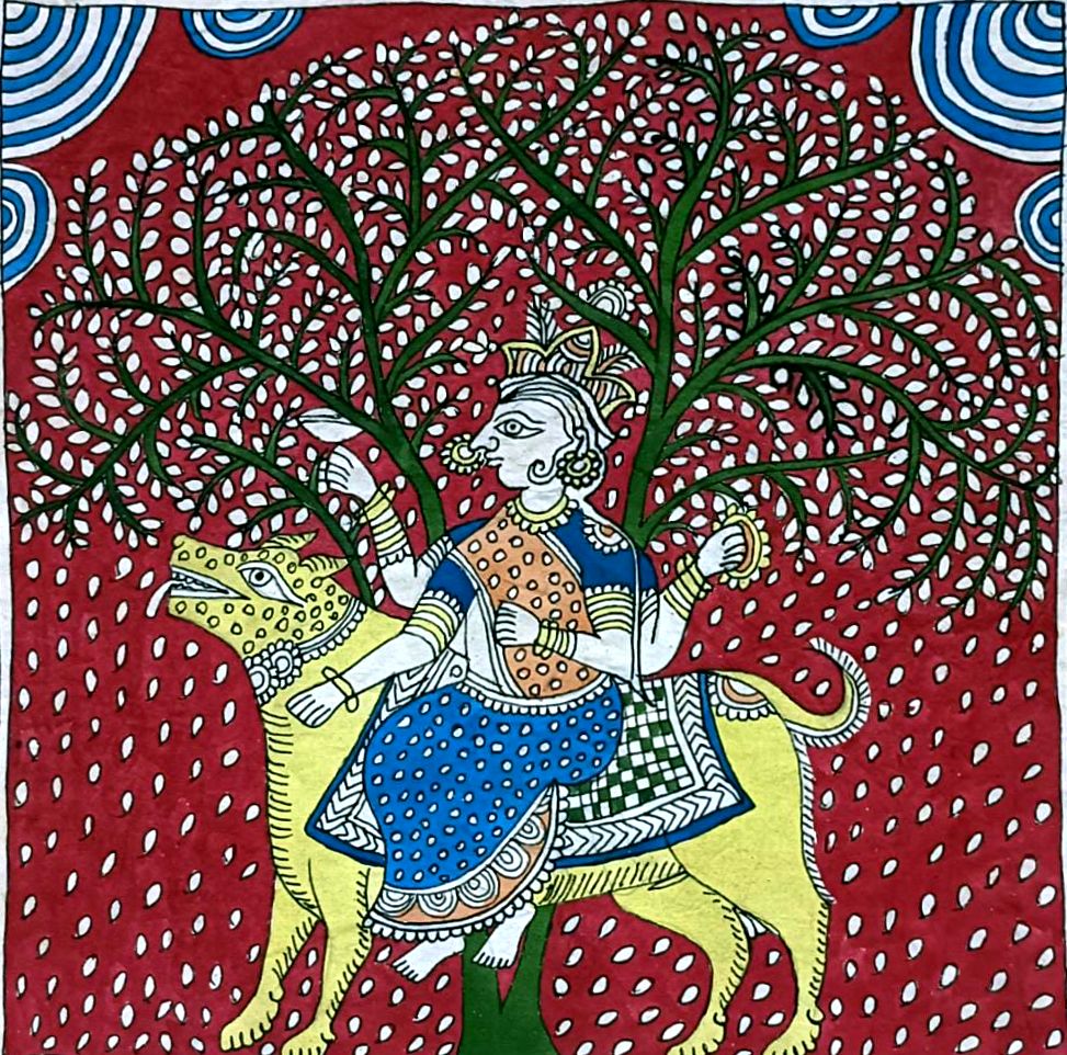 Durga: Mata Ni Pachedi Painting by Dilip Chittara